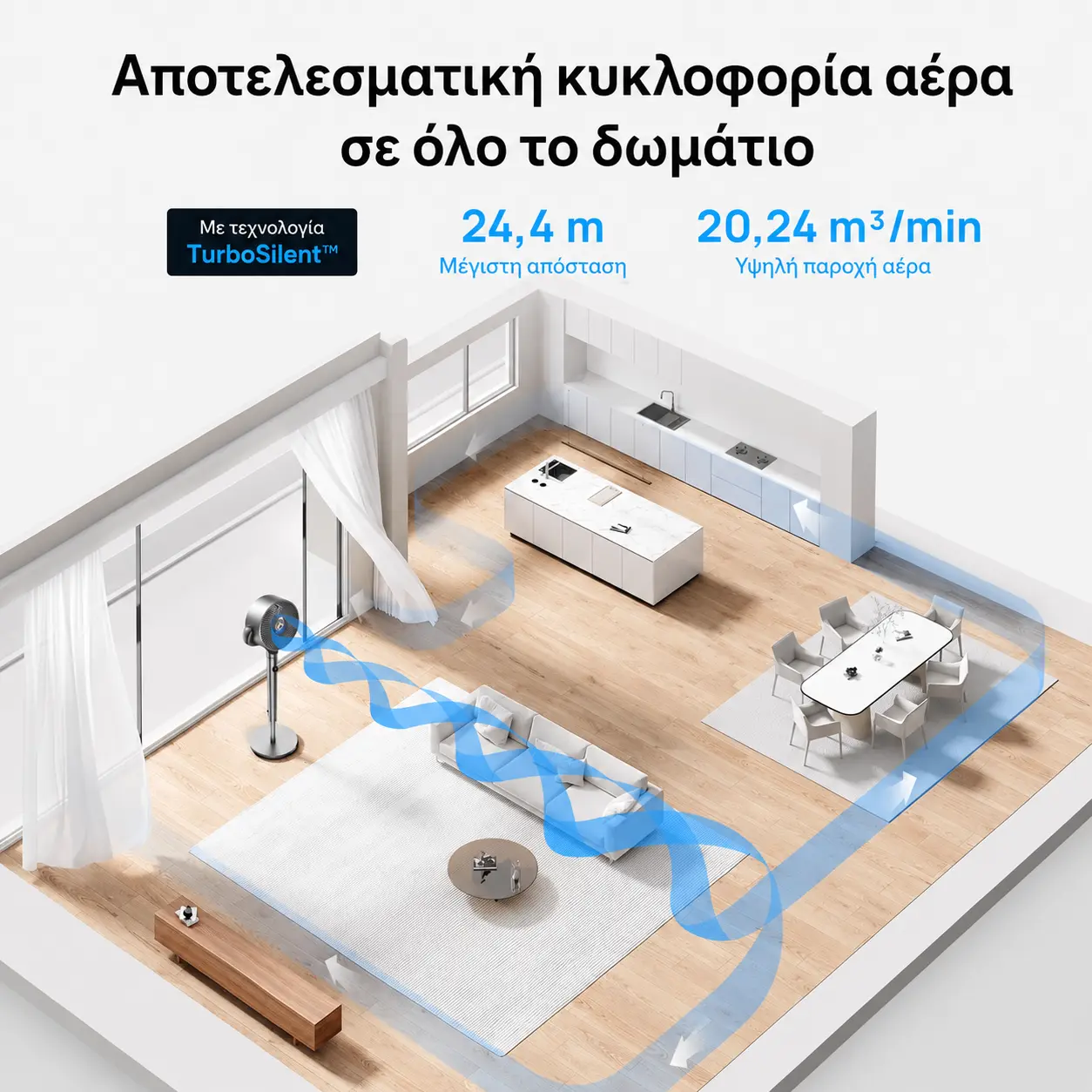Dreo PolyFan 502 — σχεδιασμός μαύρο και ξύλο — εικόνα 4